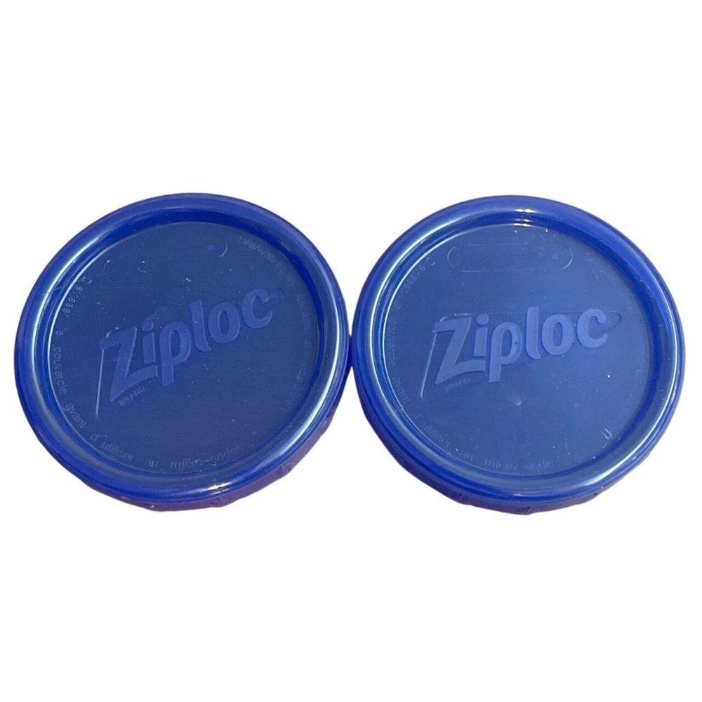 2 Ziploc Twist 'n Loc Universal Size Round Lids Replacements